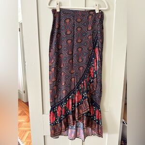 Farm Rio X Anthropologie wrap maxi skirt